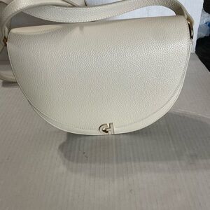 White Cole Haan leather mini bag with magnetic snap closure w/ dust bag